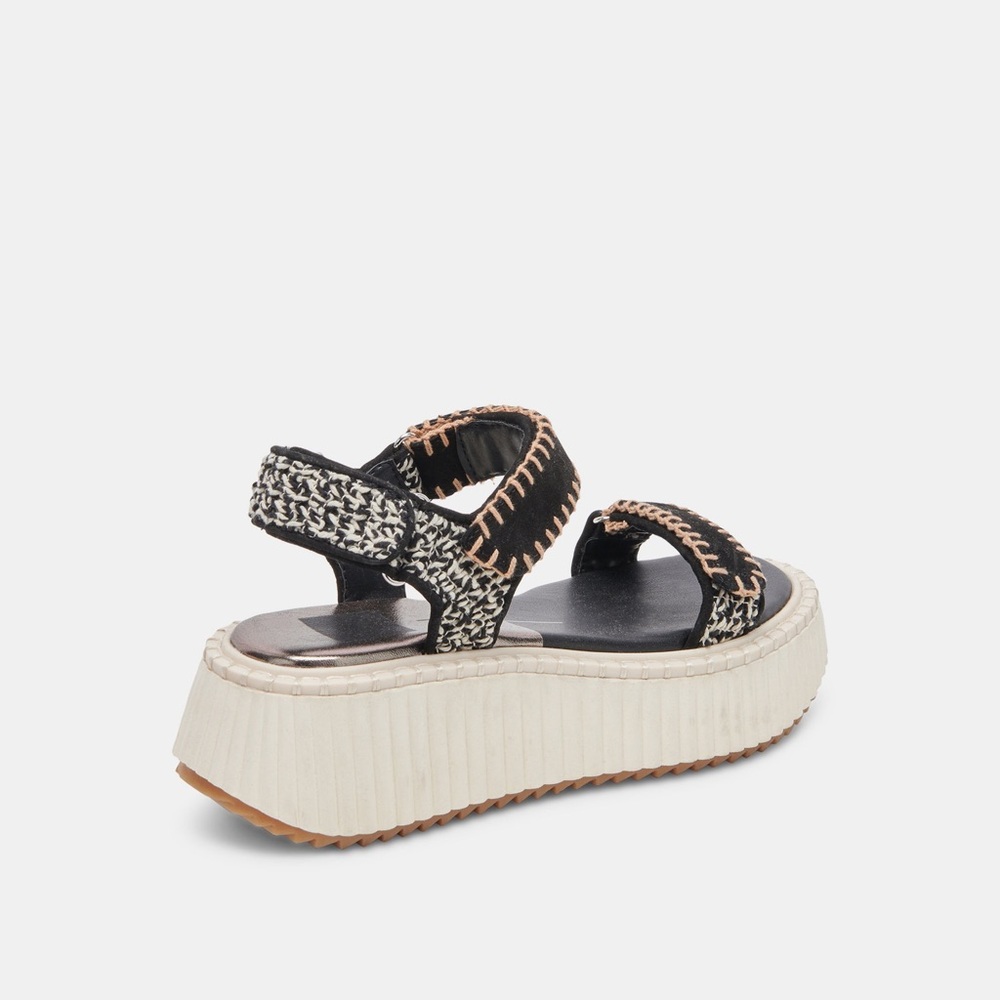 Dolce Vita Debra Sandals Black White Nubuck. Size 10 - Picture 3 of 10